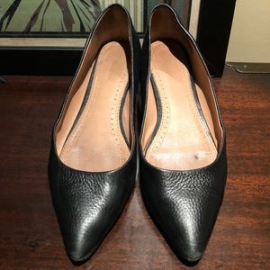 Brooks Brothers calfskin pointed ballet flats